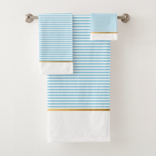 TOILETTE BLANCHE LUXE STRIPE GOLD SALLE DE BAINS (En situation)
