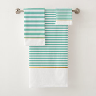 TOILETTE DE LUXE AQUA BLANCHE STRIPE GOLD SALLE DE