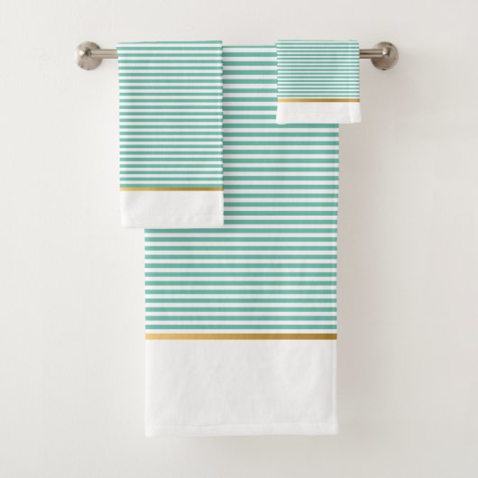TOILETTE DE LUXE AQUA BLANCHE STRIPE GOLD SALLE DE (En situation)