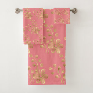 TOILETTE DE SALLE DE BAINS FLORALE PEACH GOLD SPRS