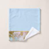 TOILETTE EN MARBRE PASTEL OR BLEU (Gant de toilette)
