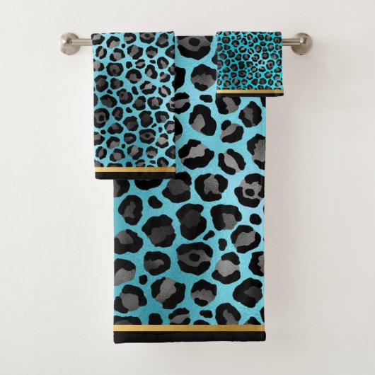 TOILETTE EN OR LEOPARD AQUA (En situation)
