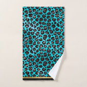 TOILETTE EN OR LEOPARD AQUA (Serviette à main)