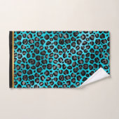 TOILETTE EN OR LEOPARD AQUA (Serviette à main)