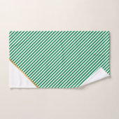 TOILETTE LUXE VERT BLANC BAIN GOLD STRIPE JEU DE S (Serviette à main)