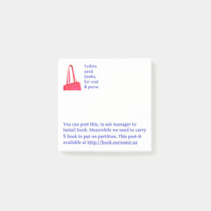 Toiletten hebben haken nodig, voor jas en tas-Post Post-it® Notes
