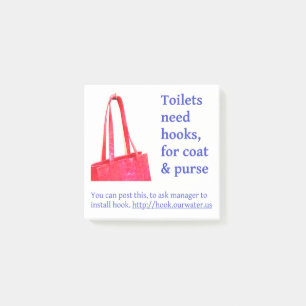 Toiletten hebben haken nodig, voor jas en tas-Post Post-it® Notes