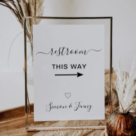 Toiletten op deze manier bruiloft teken kaart