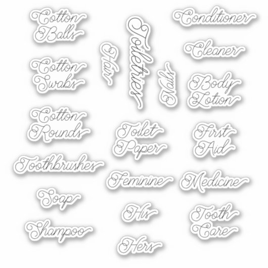 Toilettes Staples Étiquettes (Devant)