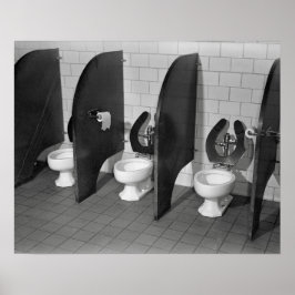 Toiletvoorzieningen, 1943. Oude foto Poster