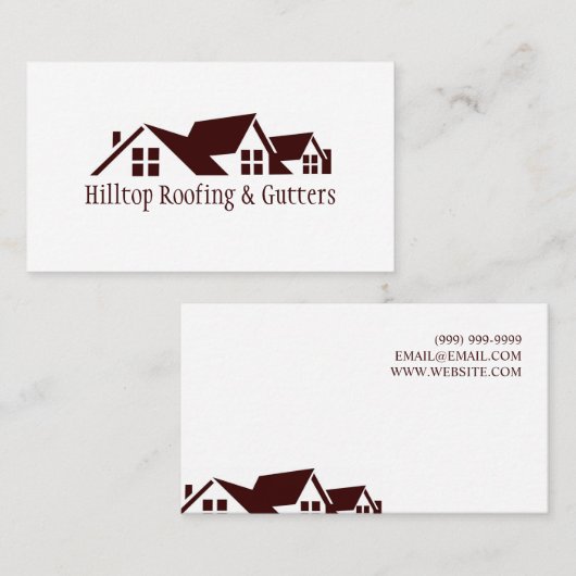 Toit, Goutters, Carte de visite de construction (Devant / Derrière)