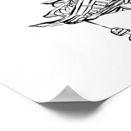 Toit Hanok coréen avec affiche en encre de chaux (Coin)