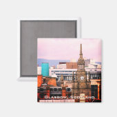 Toits de Glasgow, Ecosse, aimant frigo (Recto/Verso)