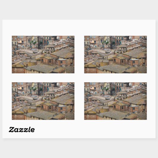 Toits en Siena rectangulaire photo autocollant (Feuille)