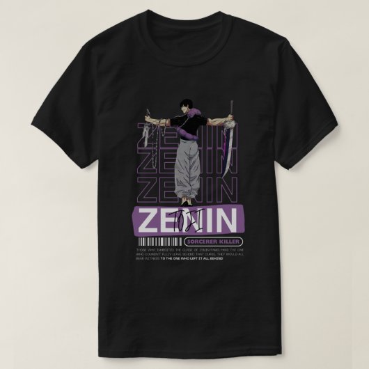 Toji fushiguro tovenaar killer anime Zwart T-shirt (Design voorkant)