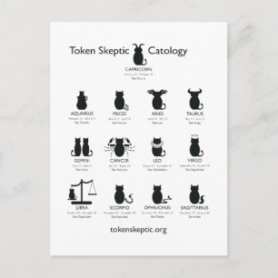Token Skeptic Catology / Astrology Briefkaart