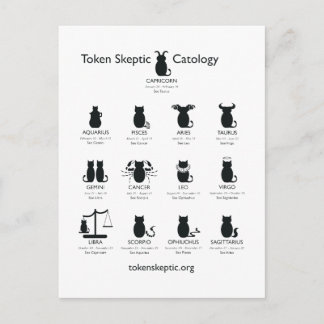 Token Skeptic Catology / Astrology Briefkaart