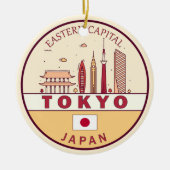 Tokio Japan City Skyline Embleem Keramisch Ornament (Voorkant)