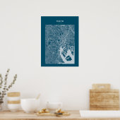 Tokio - Japan Dark Blue City Map Poster (Keuken)