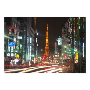 Tokio, Japan. De Tokyo Tower is een communicatie Foto Afdruk