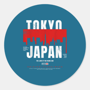 Tokio Japan Het Land Van De Rijzende Zon Origineel Ronde Sticker