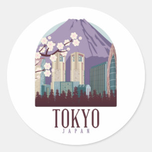 Tokio Japan Japan Vintage Reizen Ronde Sticker