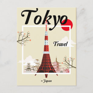 Tokio Japan Japans Vintage Reizen Azië Briefkaart