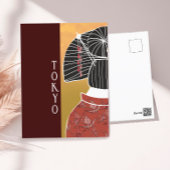Tokio Japan Kimono Yukata Shrine Hand geïllustreer Briefkaart