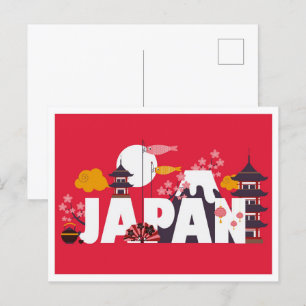 Tokio Japan  Kunst Illustratie Reizen Briefkaart