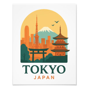 Tokio Japan Minimalistisch Reis Souvenir Foto Afdr Afdruk