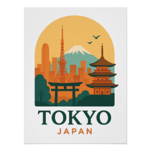 Tokio Japan Minimalistische Reiseposter – Moderne Perfect Poster