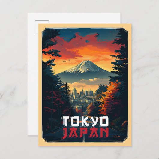 Tokio, Japan: Mount Fuji en stadsgezicht Briefkaart (Voorkant / Achterkant)