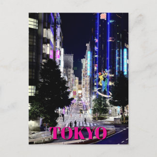Tokio Japan Neonlichten 's Nachts Briefkaart