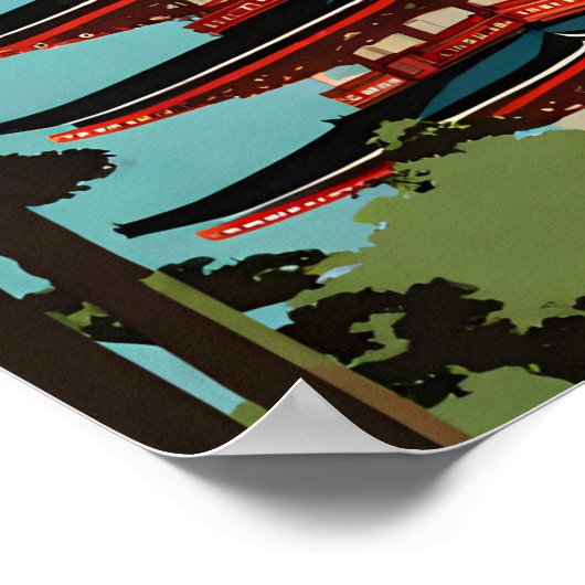 Tokio Japan Nostalgische retro reiskunst Poster (Hoek)