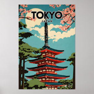 Tokio Japan Nostalgische retro reiskunst Poster