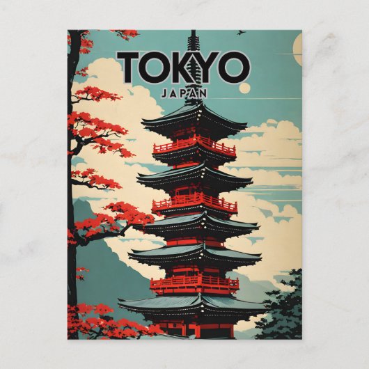 Tokio Japan Nostalgische Retro Reizen Briefkaart (Voorkant)