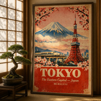 Tokio Japan Oude Reisposter – Retro Kunst aan de M Poster