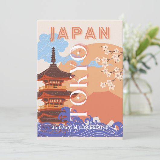 Tokio Japan Reiskunst Feestdagenkaart (Staand voorkant)