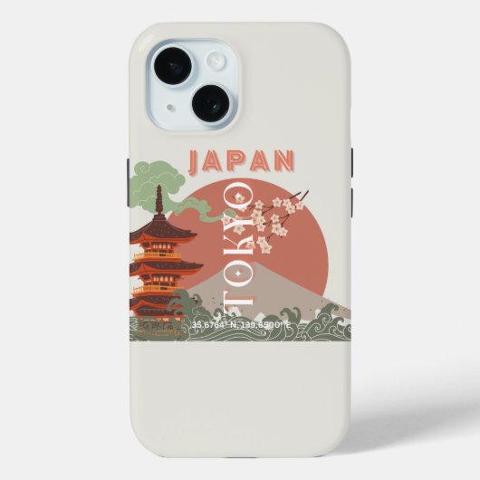 Tokio Japan Reiskunst, Retro Reiskunst Case-Mate iPhone Case (Achterkant)