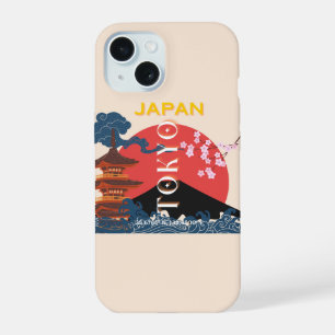 Tokio Japan Reiskunst, Retro Reiskunst iPhone 15 Hoesje
