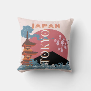 Tokio Japan Reiskunst, Retro Reiskunst Kussen