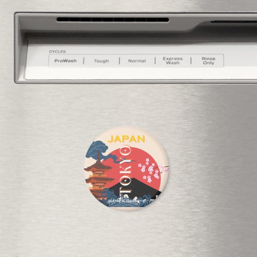 Tokio Japan Reiskunst, Retro Reiskunst Magneet (Insitu (Vaatwasser))