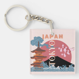 Tokio Japan Reiskunst, Retro Reiskunst Sleutelhanger