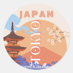 Tokio Japan Reiskunst Ronde Sticker