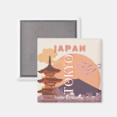 Tokio Japan Reiskunst, Vintage Reiskunst Magneet (Voorkant / Achterkant)