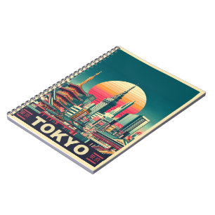 Tokio Japan reizen RETRO geschenken Notitieboek