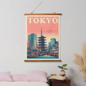 Tokio Japan reizen RETRO magnitic card geschenken Hangend Wandkleed (Slaapkamer)