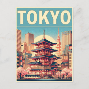 Tokio Japan reizen vintage geschenken Briefkaart