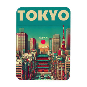 Tokio Japan reizen vintage geschenken Magneet