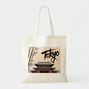 Tokio Japan Reizen Vintage Tempel Kalligrafie Kuns Tote Bag